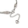 Tarnish Resistant 304 Stainless Steel European Round Snake Chains Bracelets STAS-J015-05-3