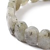 Natural Labradorite Oval Beaded Stretch Bracelet G-E010-01I-3