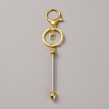 Zinc Alloy Bar Beadable Keychains Clasps KEYC-WH0030-86G-1