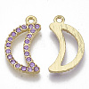 Light Gold Plated Alloy Rhinestone Pendants X-PALLOY-S132-067-1