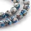 Natural White Jade Imitation K2 Stone/Raindrop Azurite Beads Strands G-B046-08E-3
