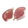Natural Strawberry Quartz Carved Pendants G-H357-05G-02-3