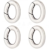 4Pcs 925 Thailand Sterling Silver Spring Gate Rings STER-SC0001-34-1