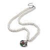 304 Stainless Steel Colorful Cubic Zirconia Shell Shape Pendant Necklaces STAS-Z114-22P-4