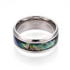 201 Stainless Steel Wide Band Finger Rings RJEW-T005-7-07-3