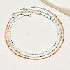 3Pcs Bohemian Round Rainbow Glass Seed Beaded 3 Layer Necklaces for Women DY1745-3