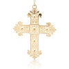 Golden Tone Alloy Rhinestone Latin Cross Big Pendants RB-J205-01G-2