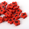 Opaque Acrylic Flower Horizontal Hole Letter Beads X-SACR-Q126-06-2