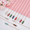 ANATTASOUL 12Pcs 12 Style Natural & Synthetic Mixed Gemstone Bullet Pendant Necklaces Set NJEW-AN0001-02-7