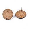Walnut Wood Stud Earring Findings MAK-N033-008B-1