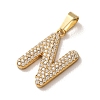 304 Stainless Steel Micro Pave Clear Cubic Zirconia Pendants CU-CBA703A-05G-N-2