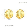 Stylish Stainless Steel Flat Round Striped Button Stud Earrings NI1376-6