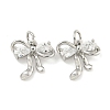 Brass with Clear Cubic Zirconia Charms with Jump Rings KK-Q820-09P-1