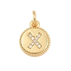 Brass Micro Pave Clear Cubic Zirconia Charms CU-CBA56CE-12G-X-1