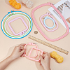7Pcs 7 Styles Adjustable ABS Plastic Embroidery Hoops EMBR-OC0001-01-3