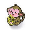 Monkey with Banana Enamel Pin JEWB-O005-M10-1