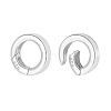 2pcs 925 Sterling Silver Spring Gate Rings with 925 Stamp STER-PH0002-15-7