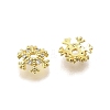 Snowflake Brass Micro Pave Clear Cubic Zirconia Bead Caps KK-K300-03A-G-2