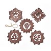 DIY Unfinished Bohemian Meditation Energy Symbol Wood Pendant Decoration Kits LS-DIY-B060-03-2