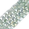Electroplate Transparent Crackle Glass Beads Strands EGLA-Q135-02A-B03-1
