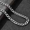 6MM 304 Stainless Steel Cuban Link Chain Necklaces for Women Men NJEW-B134-01C-P-2