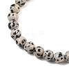 Natural Dalmatian Jasper Jasper Round Beaded Bracelets X-BJEW-G073-16-5