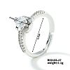 Fashionable Unisex Brass Micro Pave Clear Cubic Zirconia Solitaire Ring VA2990-2-1