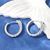 Brass Green Cubic Zirconia Hoop Earrings EJEW-Q016-12P-4