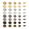 64Pcs 16 Style Brass Shank Buttons BUTT-TA0001-09-10