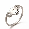 304 Stainless Steel Hollow Out Hamsa Hand Finger Ring for Women RJEW-K239-12P-3