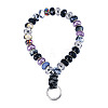 Resin Rondelle Bead with Polyester & Spandex Cord Phone Hand Strap Chains HJEW-TADJ0008-1
