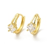 Cubic Zirconia Rhombus Hoop Earrings EJEW-E270-34G-1