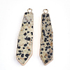 Electroplate Natural Dalmatian Jasper Pendants G-S344-24E-2