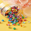 Handmade Polymer Clay Flat Round with Capital Letter Beads CLAY-CW0001-01-13