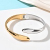 Two Tone 304 Stainless Steel Cuff Bangles BJEW-F540-04GP-1