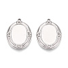 304 Stainless Steel Pendant Cabochon Settings STAS-T067-17P-1