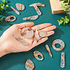 Biyun 14Pcs 7 Styles Transparent Resin & Walnut Wood Pendants RESI-BY0001-06-6