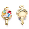 Golden Plated Alloy Enamel Pendants ENAM-T009-99-RS-1