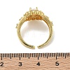 Brass Micro Pave Cubic Zirconia Cuff Open Rings RJEW-C163-19G-5