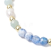 Natural Blue Agate Beaded Bracelets BJEW-JB11763-02-3