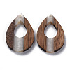 Opaque Resin & Walnut Wood Pendants X-RESI-T035-34-2