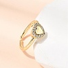 Brass Micro Pave Cubic Zirconia Cuff Open Rings for Women RJEW-B160-10G-2