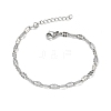 304 Stainless Steel Dapped Chains Bracelets for Women BJEW-D466-08A-P-2
