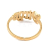 Ion Plating(IP) 304 Stainless Steel Constellation Open Cuff Ring for Women RJEW-C097-01G-09-3