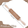 Flower Print Wood Rolling Pin AJEW-WH0314-689A-2