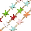 304 Stainless Steel Enamel Starfish Link Chains CHS-F023-01K-G-1