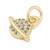 Brass Micro Pave Cubic Zirconia Pendants KK-Q028-31G-2