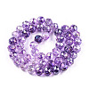Transparent Electroplate Glass Beads Strands X-EGLA-N006-077E-2