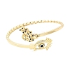 Eye Theme Brass Micro Pave Cubic Zirconia Cuff Bangles for Women BJEW-F526-01A-G-4