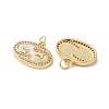 Brass Micro Pave Clear Cubic Zirconia Pendants KK-B083-20G-04-2
